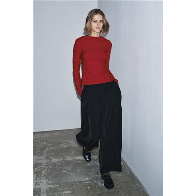 CREPE HIGH NECK T-SHIRT