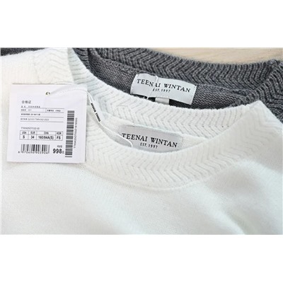 Мягкий и свободный повседневный свитер с вышитой нашивкой в ​​виде мультяшного медведя