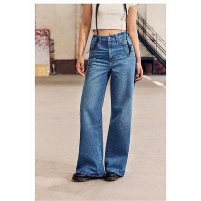 Классические женские прямые джинсы свободного кроя с высокой талией ЛЕВАЙ*С