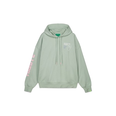 Sudadera capucha felpa algodón verde