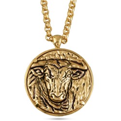 Кулон Телец (покрытие золото, античное золото) 95см, Есть комплект