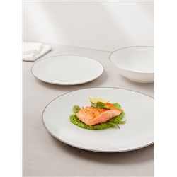 Сервиз обеденный, 4 перс, 12 пр, фарфор P, белый, с серебристым кантом, White Platinum