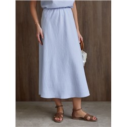 Юбка миди с разрезом скроенная по косой из плотного лиоцелла