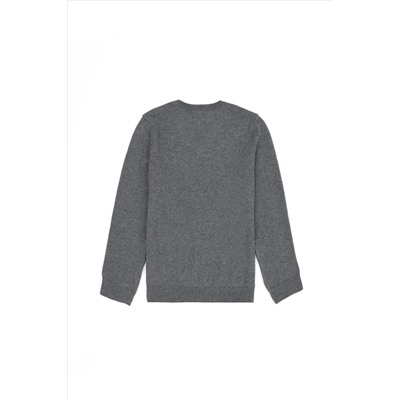 Erkek Çocuk Gri Melanj Basic Kazak