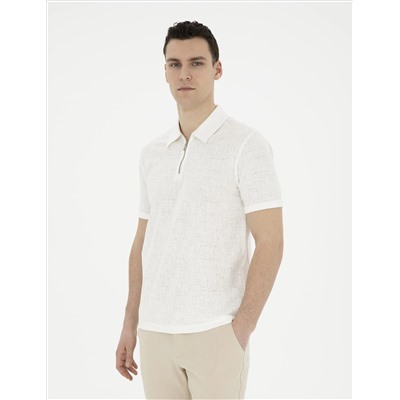 Ekru Slim Fit Tişört
