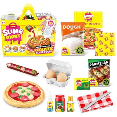 Набор из слайма и воздушного пластилина. Слепи пиццу сам!!