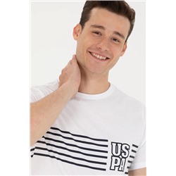 Erkek Beyaz Bisiklet Yaka Tişört