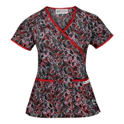 UA Twister Black Mock Wrap Scrub Top