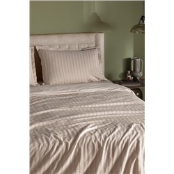 Nicole King Size %100 Pamuk Armürlü Nevresim Takımı - Bej