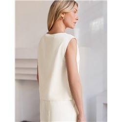 Топ c вырезом лодочка из плотного лиоцелла