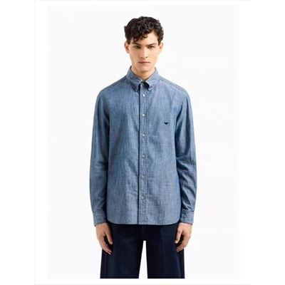 Мужская джинсовая рубашка  ЭМПОРИО АРМАН*И