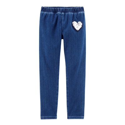 OshKosh | Kid Flip Sequin Heart Patch Jeggings