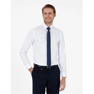 Beyaz Slim Fit Uzun Kollu Gömlek