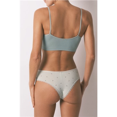 Braga brasileña ancha verde estampado flores