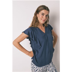Pijama Capri viscosa floral azul