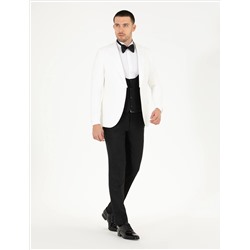 Beyaz Ex. Slim Fit Yelekli Smokin