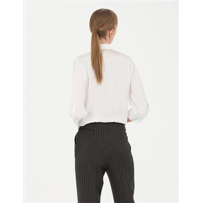 Ekru Comfort Fit Saten Gömlek