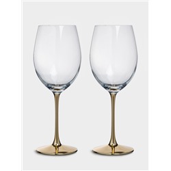 Бокал для красного вина, 540 мл, 2 шт, стекло, золотистая ножка, Ravello