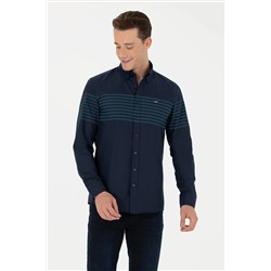 Erkek Lacivert Uzun Kollu Gömlek