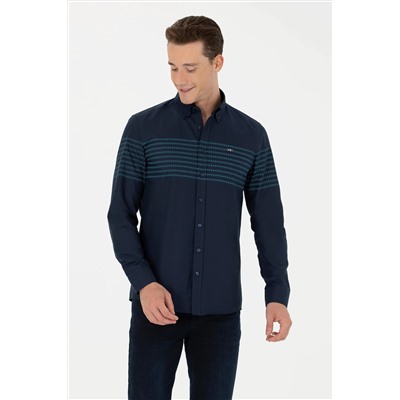 Erkek Lacivert Uzun Kollu Gömlek