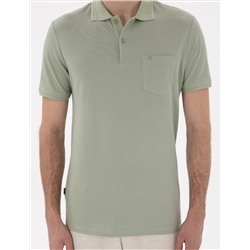 Çağla Yeşili Regular Fit %100 Pamuk Polo Yaka Basic Tişört