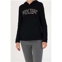 Kadın Siyah Kapüşonlu Sweatshirt