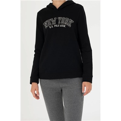 Kadın Siyah Kapüşonlu Sweatshirt