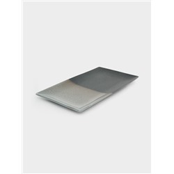 Блюдо, 34,5х19,5 см, фарфор P, черно-серое, в крапинку, прямоугольное, Umi