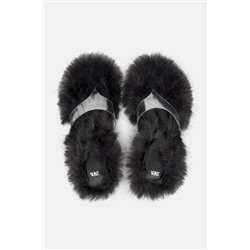 HEELED SANDALS WITH FAUX FUR DETAIL