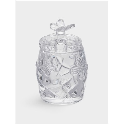 Сахарница, 11 см, 120 мл, с ложкой, стекло/сталь, Бабочка, Butterfly