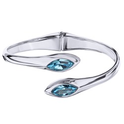 Браслет Эдем (кристаллы SW аквамарин; покрытие родий), Есть комплект