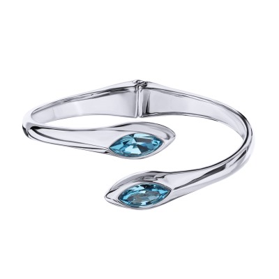 Браслет Эдем (кристаллы SW аквамарин; покрытие родий), Есть комплект