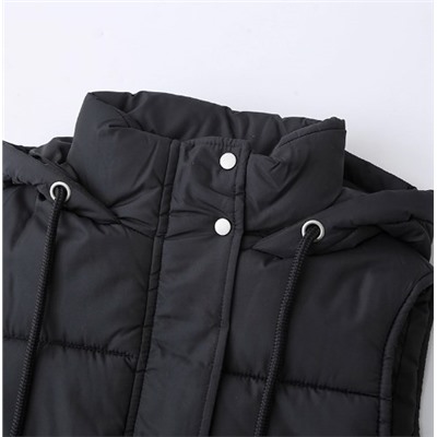 Женский осенне-зимний жилет с капюшоном