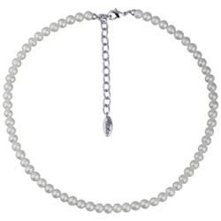 Колье (жемчуг серый 5-6мм; покрытие родий) 38-45см, Есть комплект
