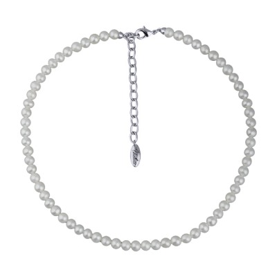Колье (жемчуг серый 5-6мм; покрытие родий) 38-45см, Есть комплект
