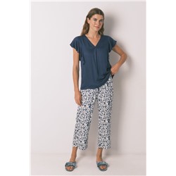 Pijama Capri viscosa floral azul