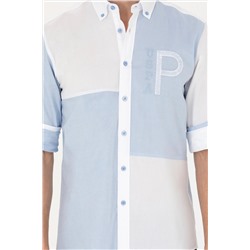 Erkek Mavi Uzun Kollu Gömlek