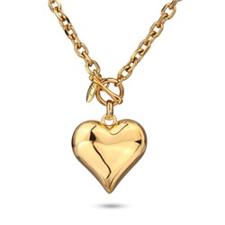 Кулон Сердцебиение (4, 2см; покрытие золото) 90см, Есть комплект