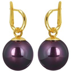 Серьги (Майорка 16мм бургунди хамелеон; покрытие золото), Есть комплект