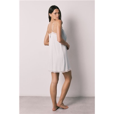 Camisón corto viscosa tacto suave azul