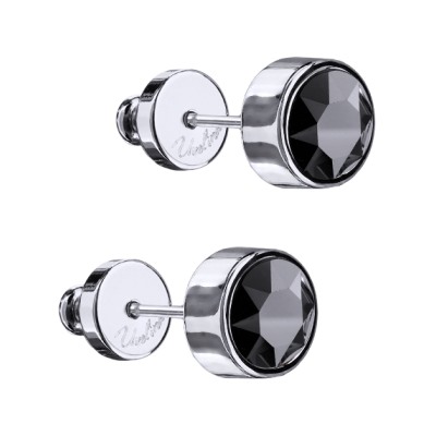 Пусеты Теннис (кристаллы SW гематит 6мм; покрытие родий), Есть комплект