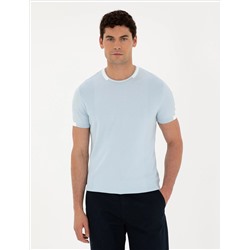 Mavi Slim Fit Bisiklet Yaka Triko Tişört
