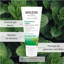 Weleda Gel Dentifrice Végétal - Protège les Gencives Sensibles - Goût Menthe Verte 2x75mlLot  × 2