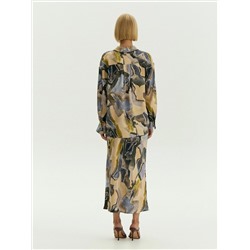 Рубашка с абстрактным принтом из 100% вискозы, B3245/prometeus