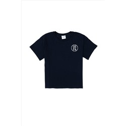 Erkek Çocuk Lacivert Oversize Bisiklet Yaka Tişört