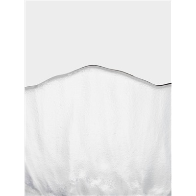 Салатник, 20х8 см, 1,2 л, стекло, с серебристым кантом, мятая фактура, Piano