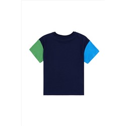 Erkek Çocuk Lacivert Oversize Bisiklet Yaka Tişört