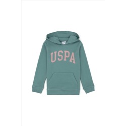 Kız Çocuk Mint Basic Kapüşonlu Sweatshirt