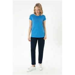 Kadın Saks Basic Tişört