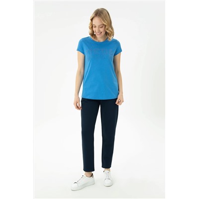 Kadın Saks Basic Tişört